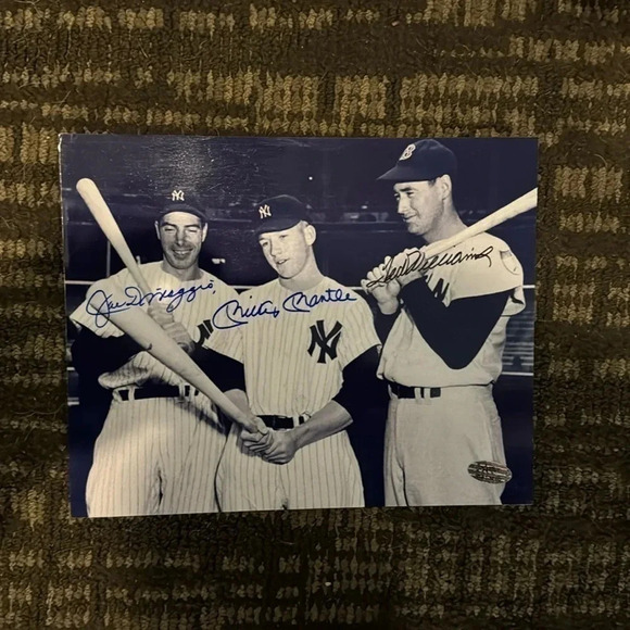 Mickey Mantle Dimaggio Williams signed photo - Picture 1 of 1